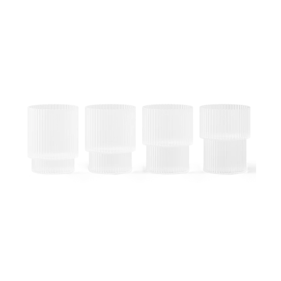 Ripple Frosted Glasses - Set of Four