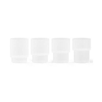 Ripple Frosted Glasses - Set of Four