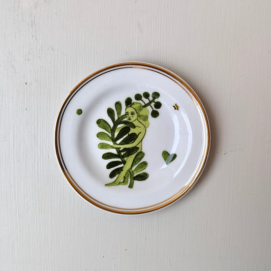 Mini plate - green lady