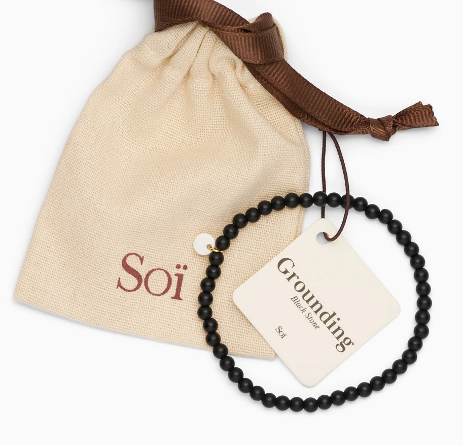 Petite Beaded Bracelet - Black Stone