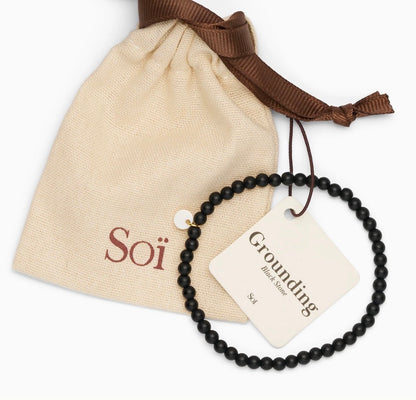 Petite Beaded Bracelet - Black Stone
