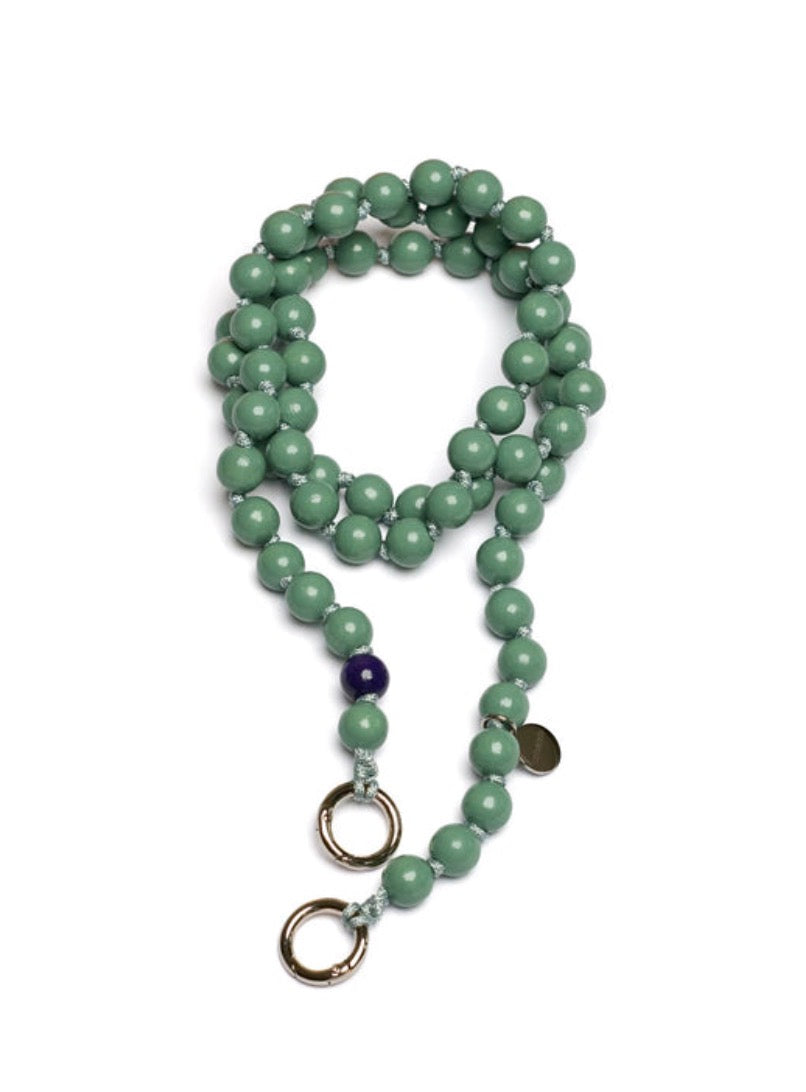 Sage Wooden Phone Chain Beads / XL 130cm