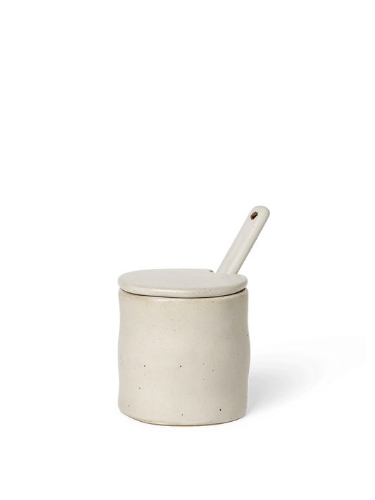 Flow Jar with Spoon / Off White