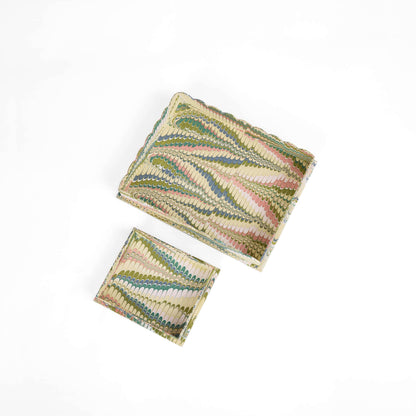 Marbled Scallop Desk Tray Set - Leafy Green