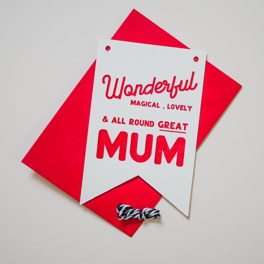 Wonderful Mum Flag - Greeting Card