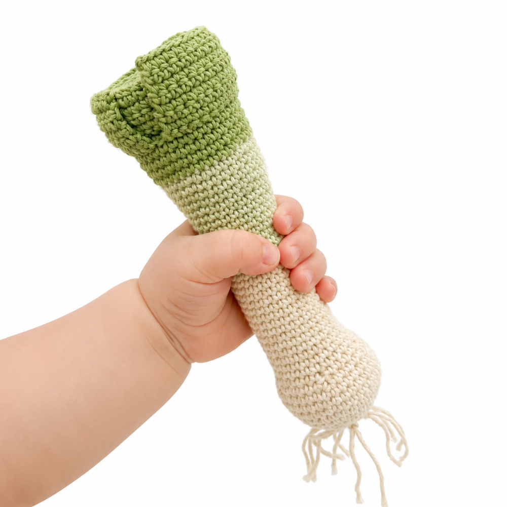 Crochet Rattle - Leek