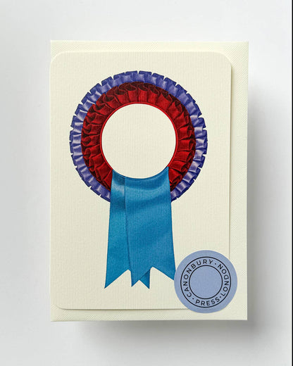 Red & Blue Rosette - Greeting Card