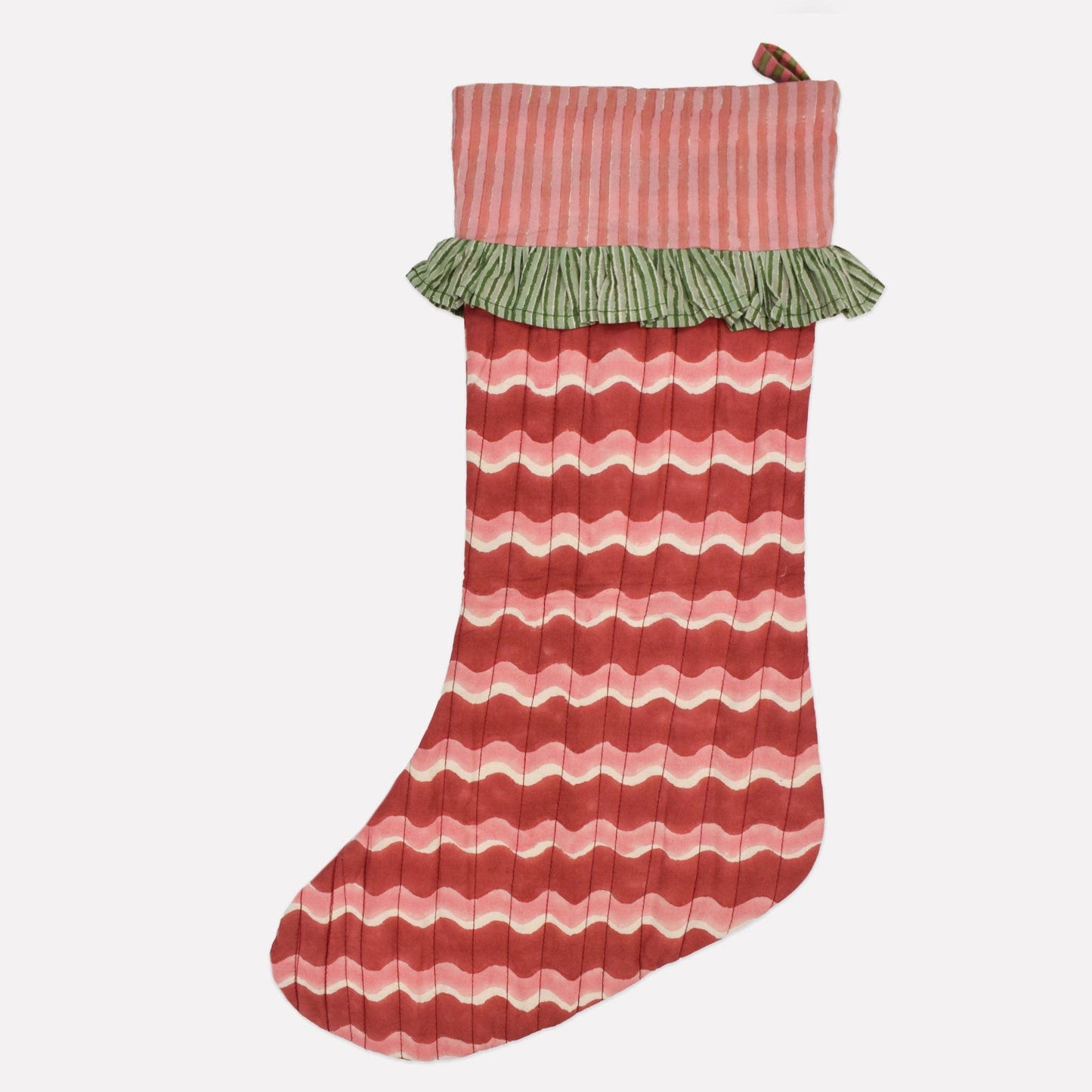Christmas Stocking - Squiggle Red