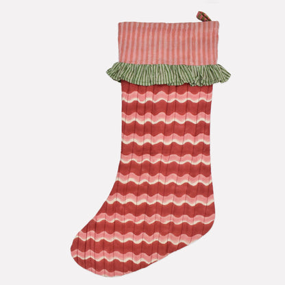 Christmas Stocking - Squiggle Red