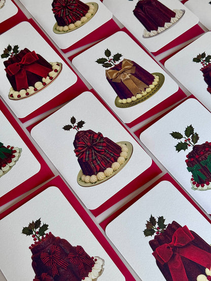 Christmas Plum Puddings Mixed Set of 6 - Greeting Cards