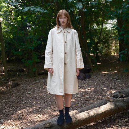 Oversized Waxed Louis Coat - Ecru