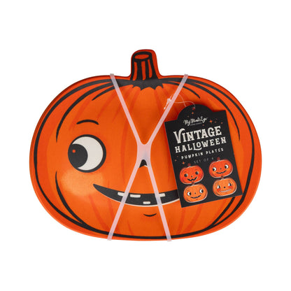 Vintage Pumpkin Bamboo Plates - Set of 4