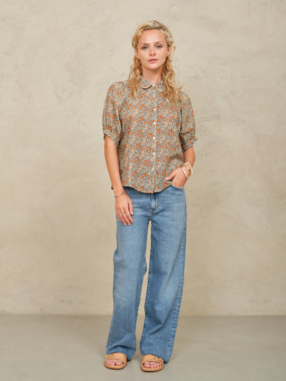 Jaci Print Collared Short Sleeve