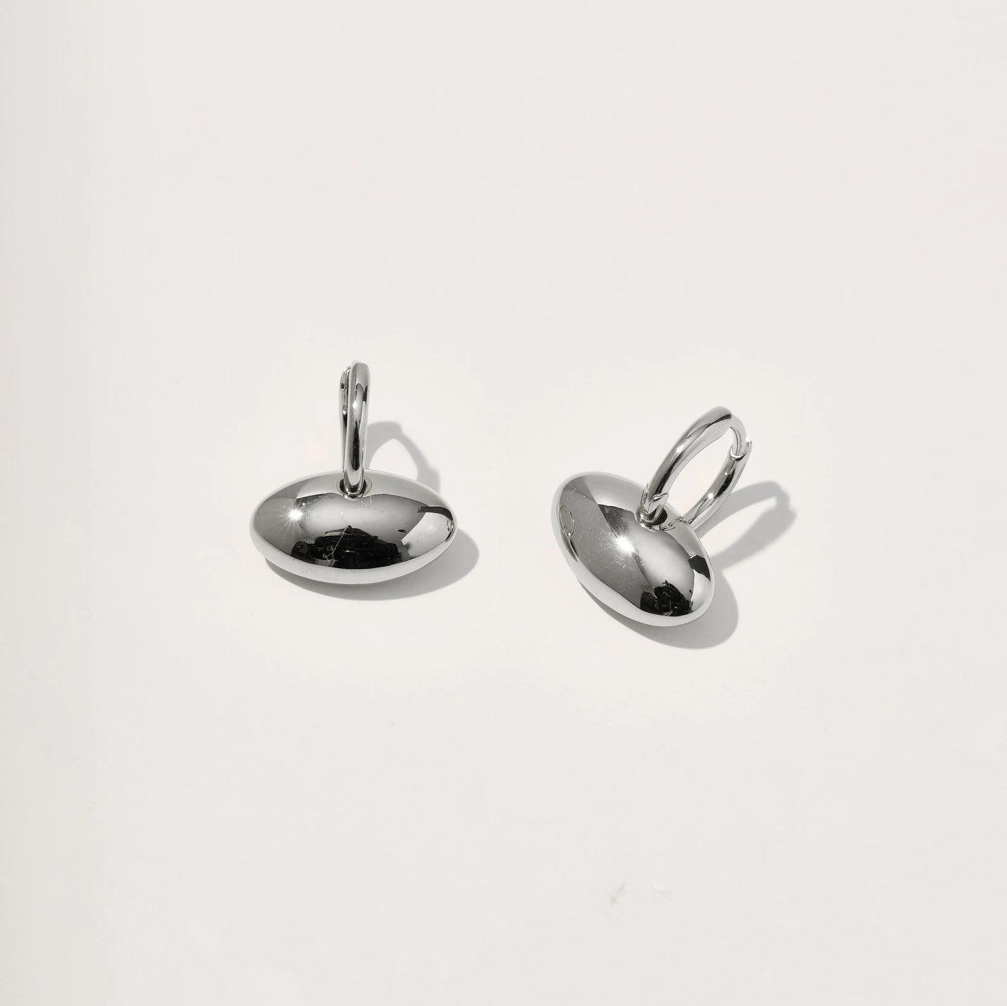 Silver Pebble Hoops