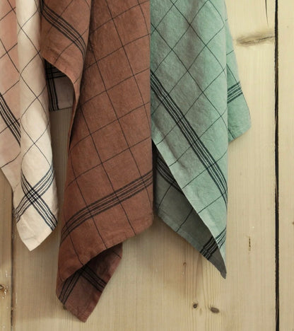 Charvet 100% Linen Tea Towel - Check