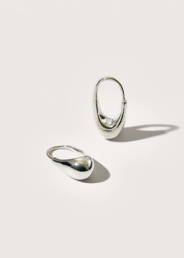 Roscida Silver Drop Hoops