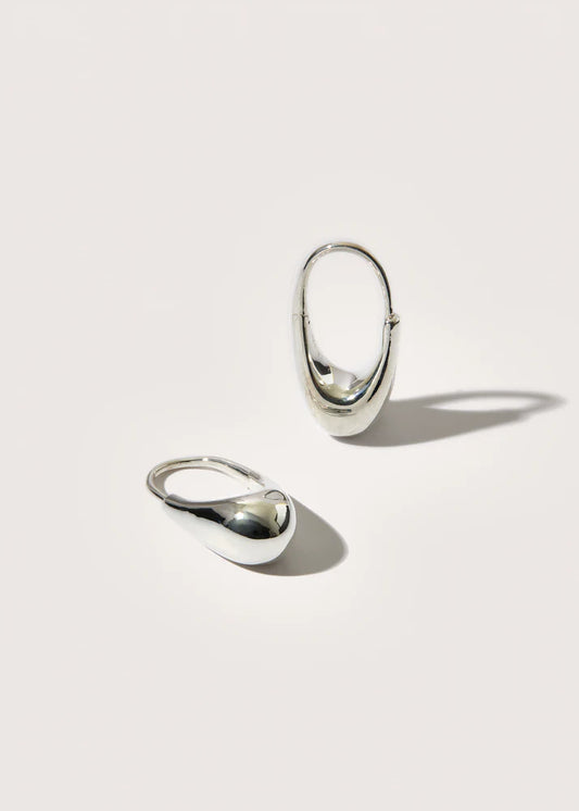 Roscida Silver Drop Hoops