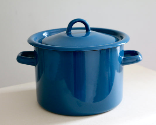Small Enamel Pot - Blue
