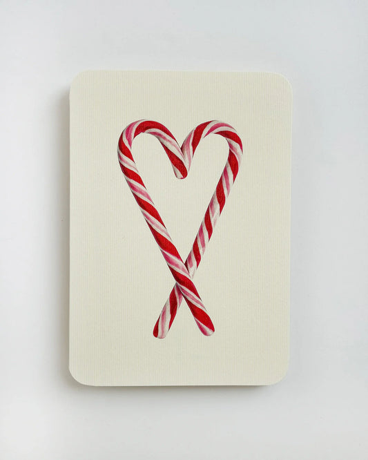 Candy Cane Heart Christmas - Greeting Card