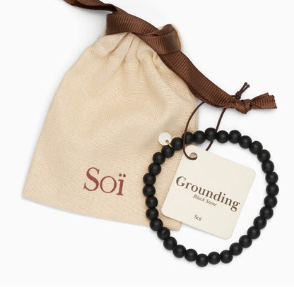 Medium Beaded Bracelet - Black Stone