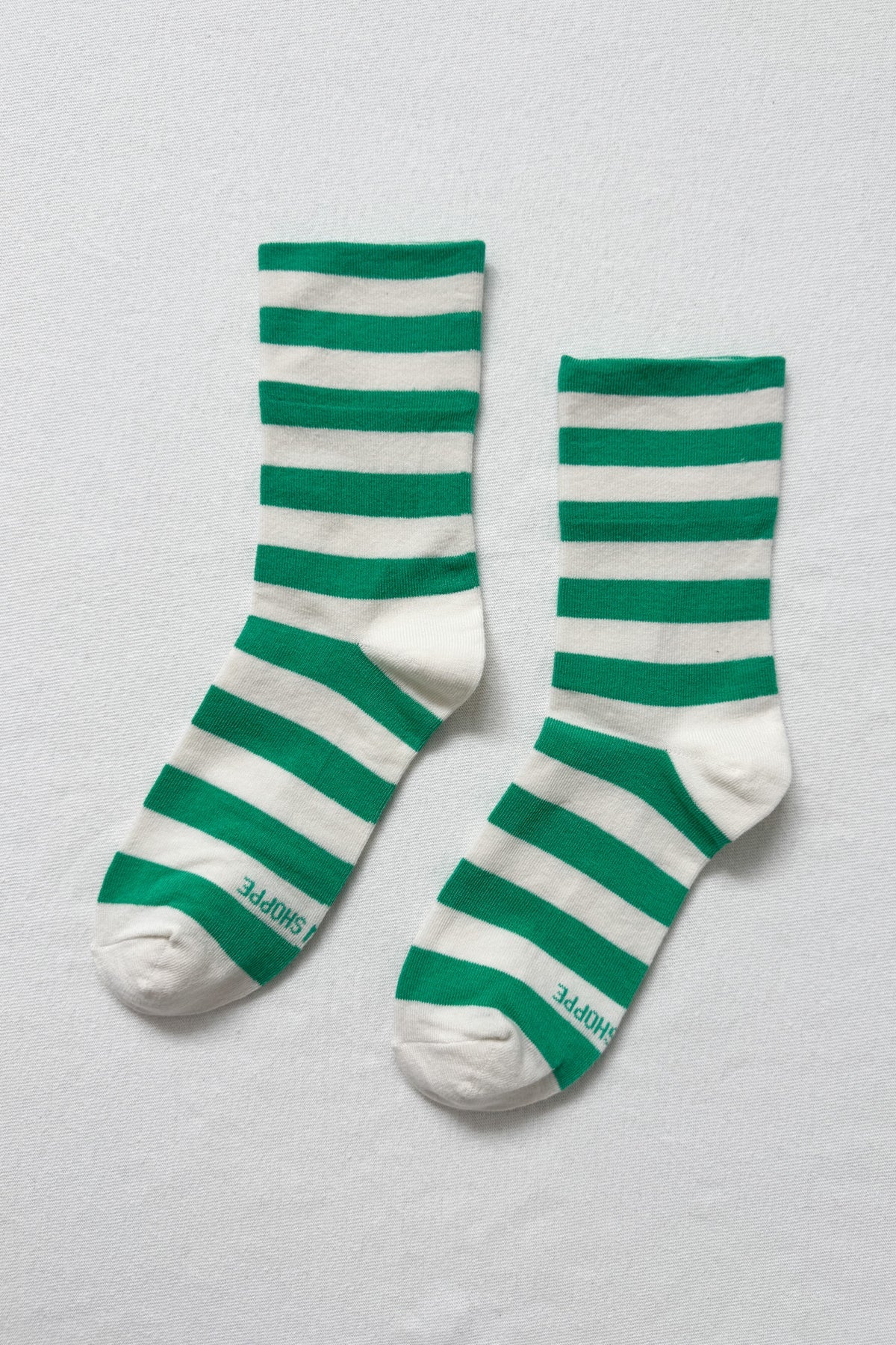 Wally Sock - Cream / Spring Green