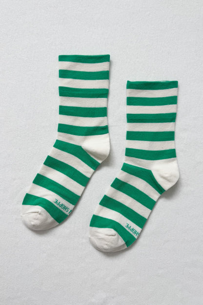 Wally Sock - Cream / Spring Green