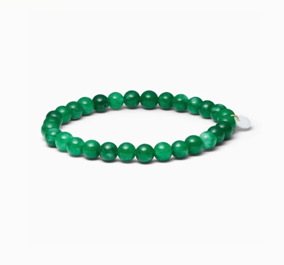 Medium Beaded Bracelet - Green Jade