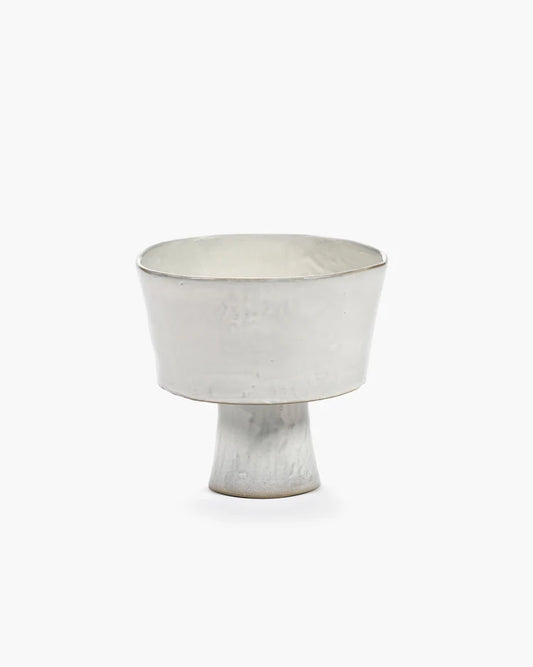 High Bowl on Stand - White