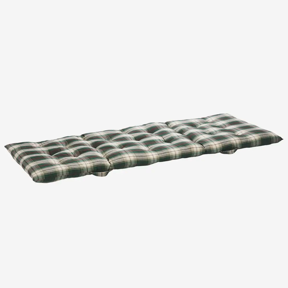 Checkered Cotton Mattress - Green, Off White, Brown