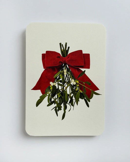 Bow + Mistletoe - Greeting Card
