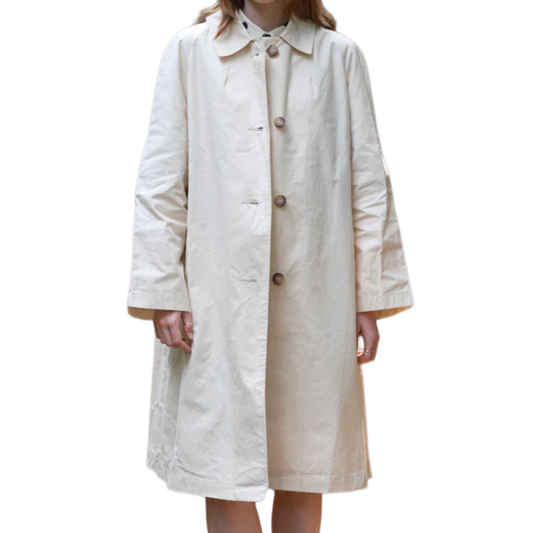 Oversized Waxed Louis Coat - Ecru