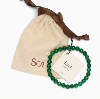 Medium Beaded Bracelet - Green Jade