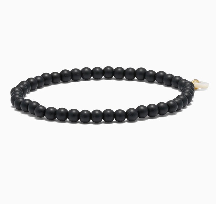Petite Beaded Bracelet - Black Stone
