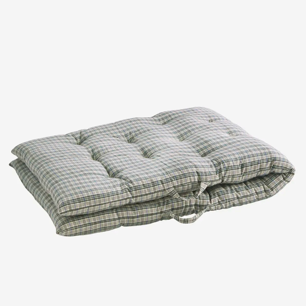 Cotton Mattress- Stone & Green Check