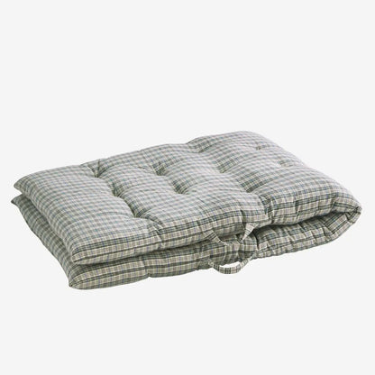 Cotton Mattress- Stone & Green Check
