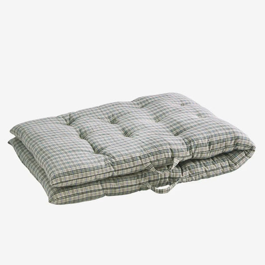 Cotton Mattress- Stone & Green Check
