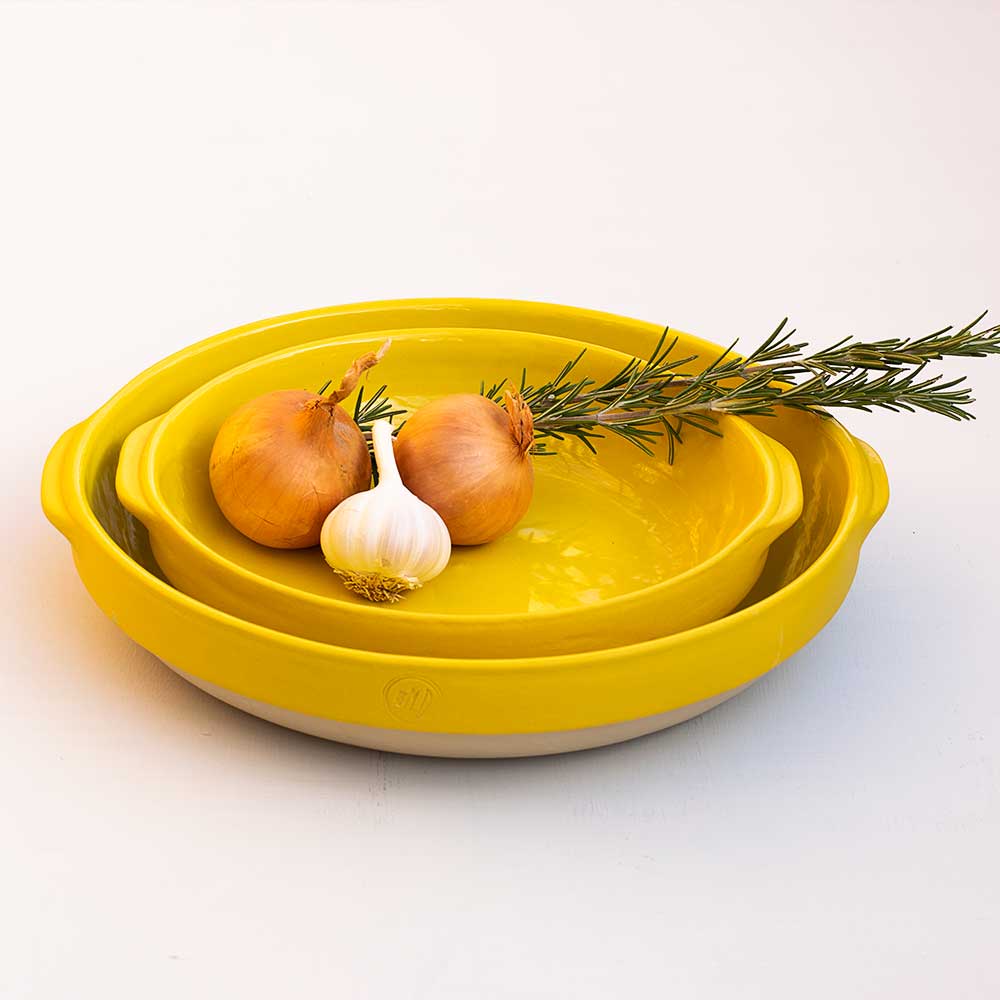 Digoin Plat Rond - N.8 Mimosa Yellow