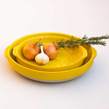 Digoin Plat Rond - N.8 Mimosa Yellow