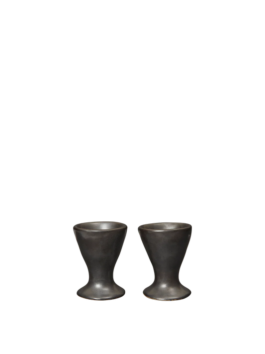 Flow Egg Cups - Black Set of Two