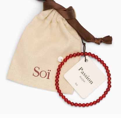 Petite Beaded Bracelet - Red Jade