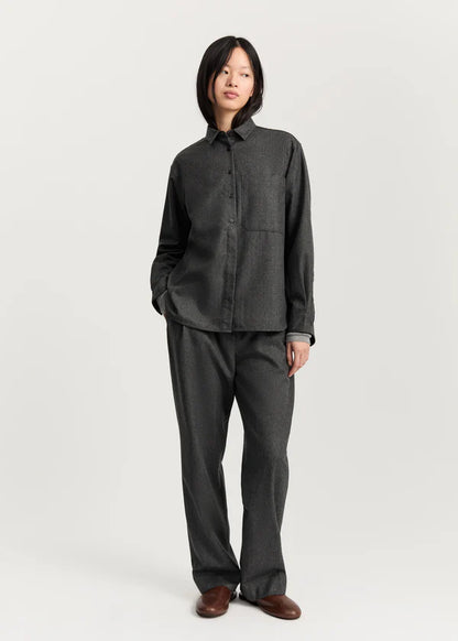 Lynette Shirt Fine Wool - Dark Grey