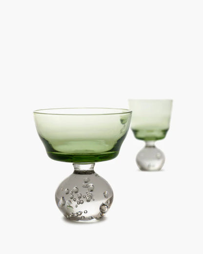 Eternal Snow Stem Glass - Green