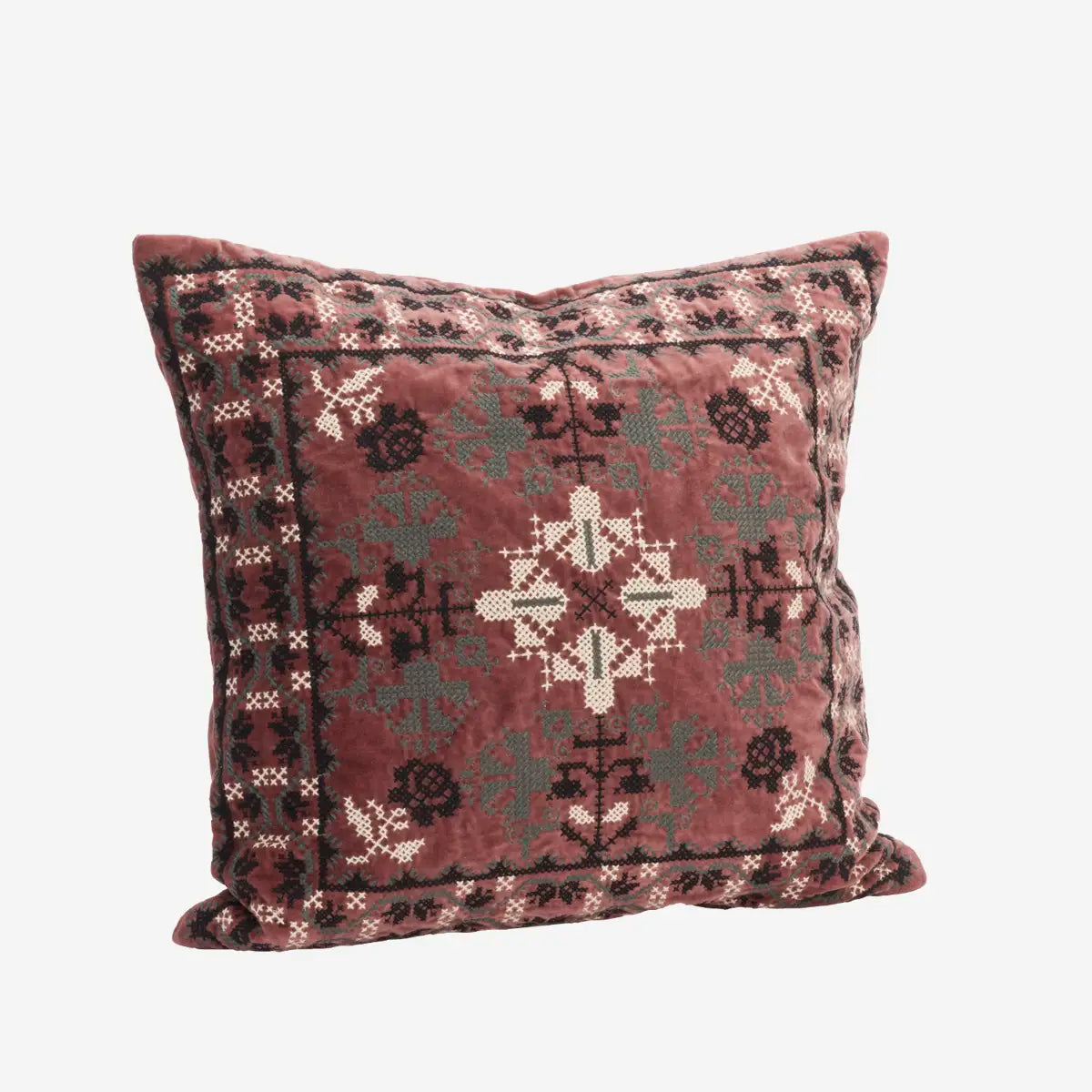 Embroidered Velvet Cushion Cover