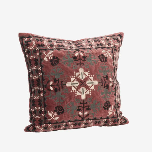 Embroidered Velvet Cushion Cover