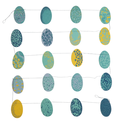 Blue Eggs Sewn Garland