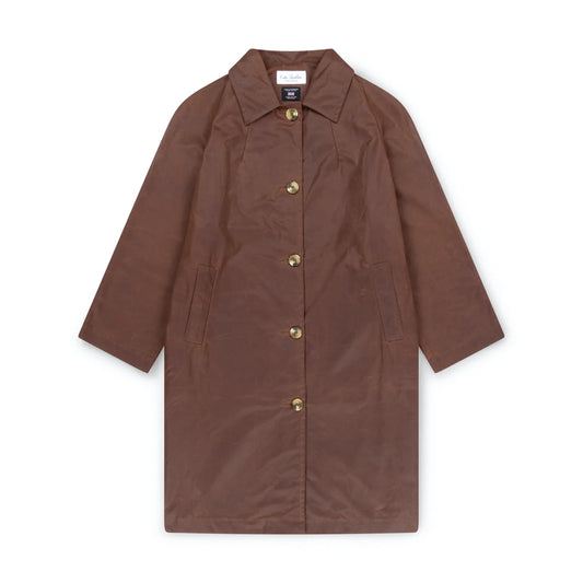 Oversized Waxed Louis Coat - Chestnut