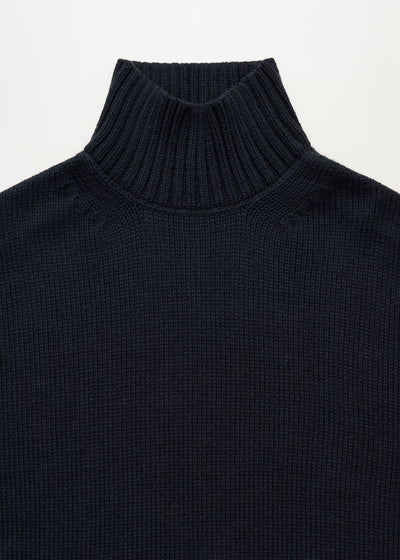 Farah Sweater 100% Highland Wool - Black Navy