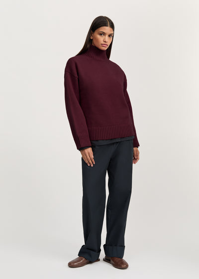 Farah Sweater 100% Highland Wool - Bordeaux