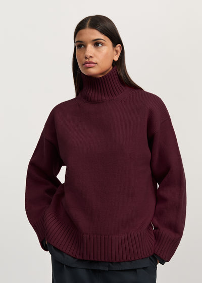 Farah Sweater 100% Highland Wool - Bordeaux