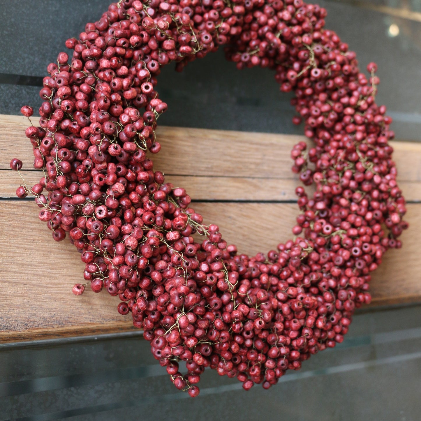 Wooden Beaded Wreath